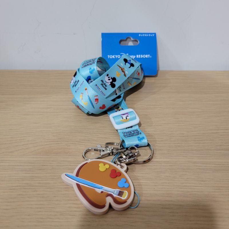 全新日本迪士尼米奇畫家調色盤文具系列手機頸帶識別證 米奇鬆餅橡皮擦 維尼紙膠帶 灰姑娘迴紋針盒-細節圖5