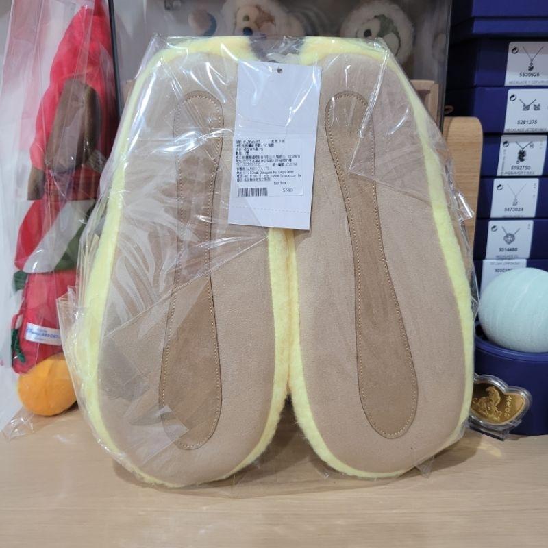 全新百貨購入絕版Sanrio 布丁狗黃色小毛毯可作披肩可收起像娃娃與拖鞋-細節圖8