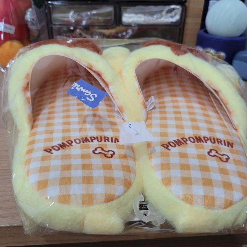 全新百貨購入絕版Sanrio 布丁狗黃色小毛毯可作披肩可收起像娃娃與拖鞋-細節圖9