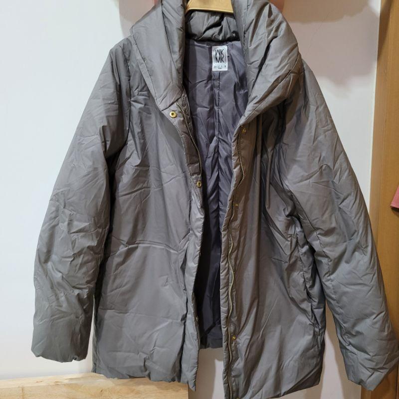 全新吊牌未拆WKMK Michel klein Paris 40號 L號 灰咖色中版羽絨外套-細節圖2