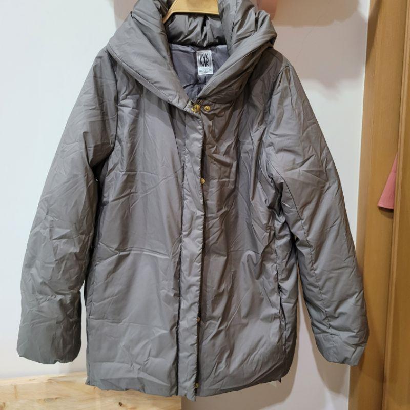 全新吊牌未拆WKMK Michel klein Paris 40號 L號 灰咖色中版羽絨外套-細節圖4