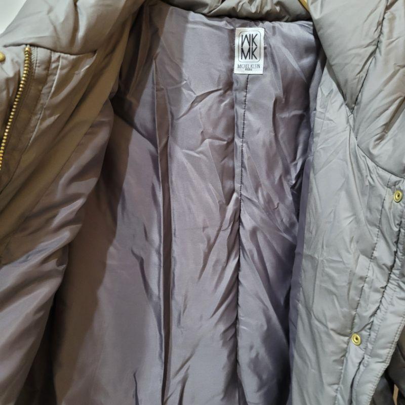 全新吊牌未拆WKMK Michel klein Paris 40號 L號 灰咖色中版羽絨外套-細節圖5