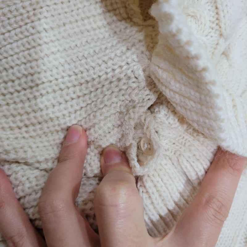 95新L號Majestic legon白色 兩面穿毛衣外套 蓬蓬袖燈籠 袖子可拆變背心-細節圖4