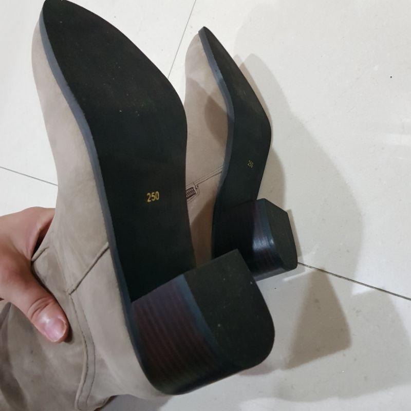 Home shop 麂皮感長靴 膝上靴 25cm 40號 韓國製 不掉筒 內裡微刷毛保暖 兩種穿法如最後圖-細節圖3