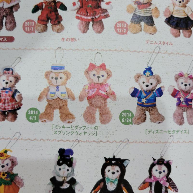 東京迪士尼樂園達菲與雪莉玫2014春季與冬季站姿吊飾四隻一組-細節圖7