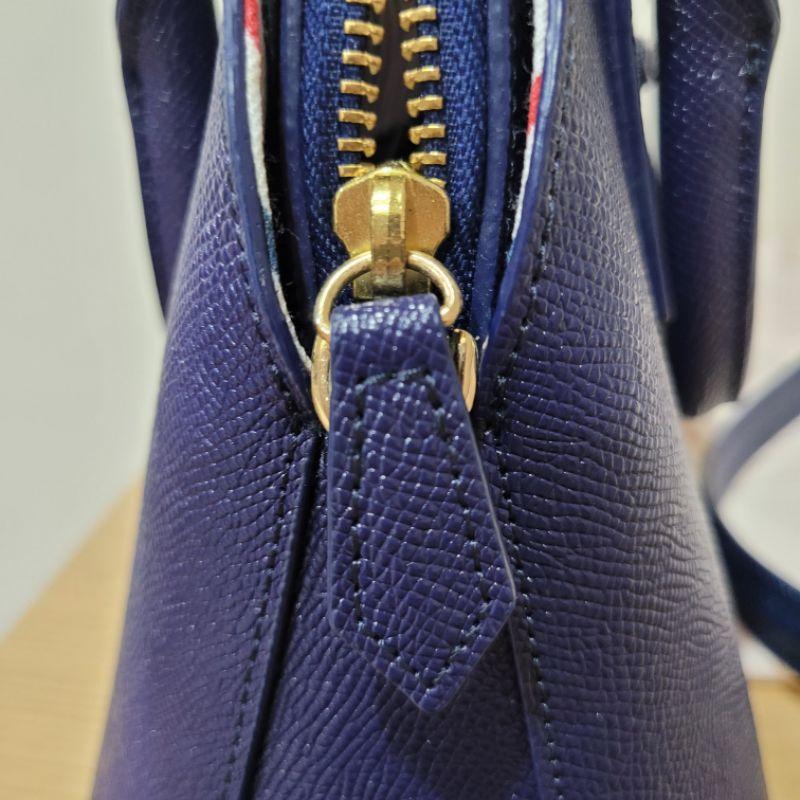 85新日本Samantha thavasa fred segal聯名真皮飽滿藍質感佳較短鏈條背帶顯氣質貝殼包手提包側背包-細節圖2