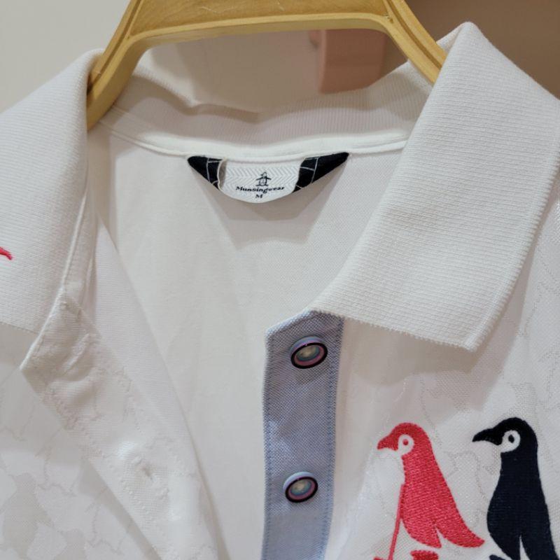 Munsingwear滿心 滿版企鵝女polo衫日本製M號有白色與黃兩色可選-細節圖3