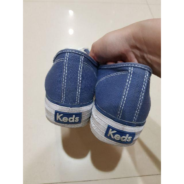 九成新keds 休閒鞋 平底鞋 25cm 39.5號 藍色 帆布鞋-細節圖3