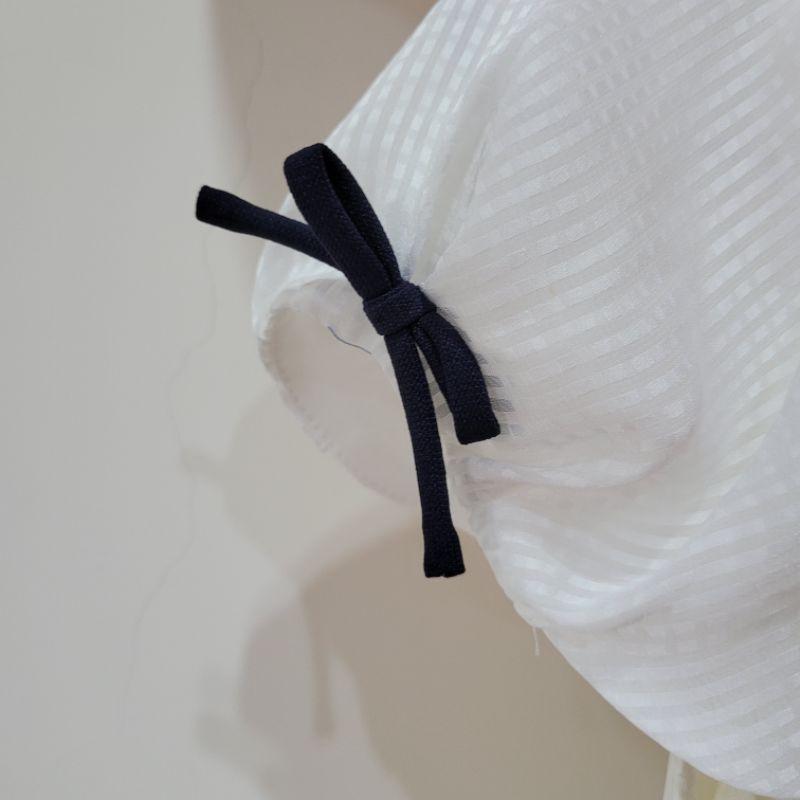 95新日本專櫃Honey bunch M號韓國製水手風 可愛 蝴蝶結 短袖 洋裝 連身裙-細節圖6