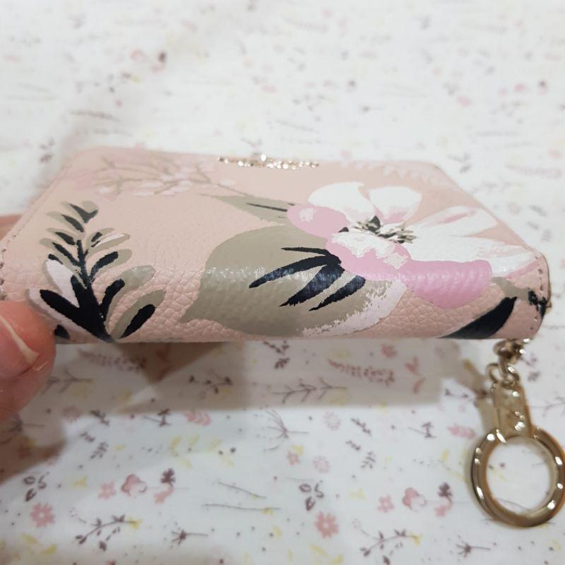 95新Kate spade New York粉色色 花卉 零錢包 短夾-細節圖3