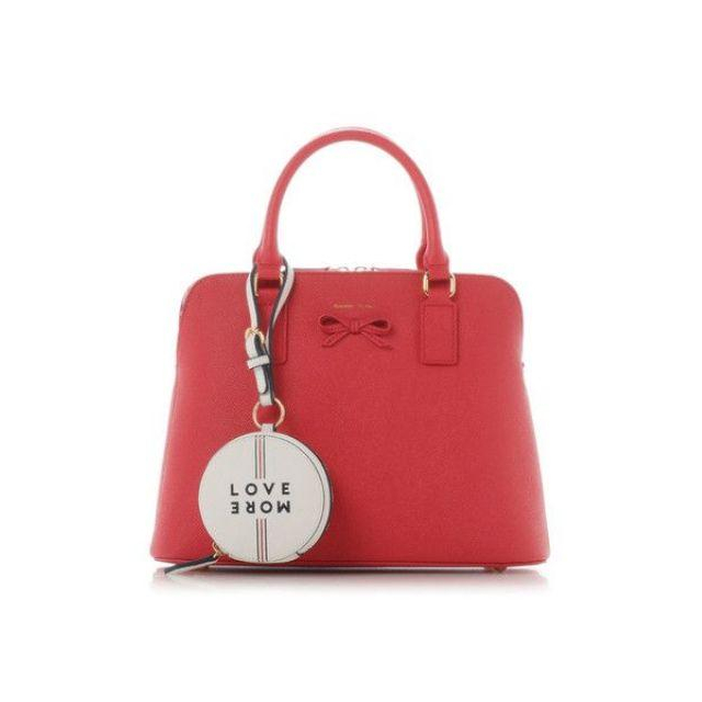 全新Samantha Thavasa × Fred Segal 吊飾包 真皮運動風圓型圓餅-細節圖7