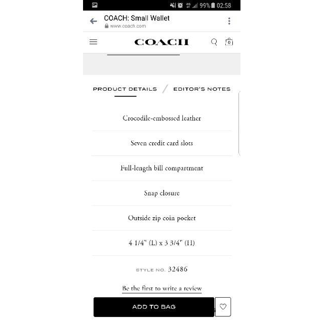 7成新coach清爽tiffany淺藍色鱷魚壓紋真皮牛皮皮夾-細節圖2