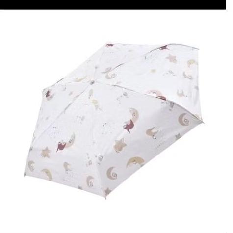 全新百貨吊牌未拆攜帶式雨傘遮陽傘Rainstory月亮樹懶降溫8度C白色內裡粉紅色迷你口紅傘手開摺疊傘-細節圖8