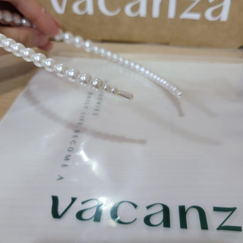 全新Vacanza 玫瑰金色蕾絲合金髮箍與白色人工珍珠髮箍一組一起帶走-細節圖4