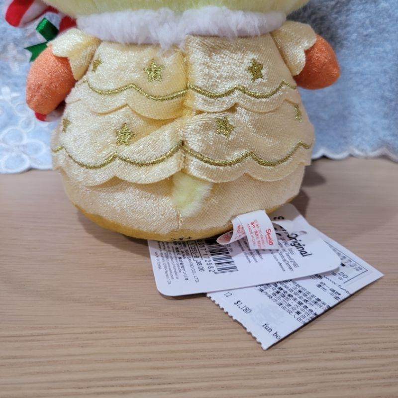 98新百貨三麗鷗Sanrio絕版聖誕節金色布丁狗娃娃帶著鈴鐺拐杖糖-細節圖5