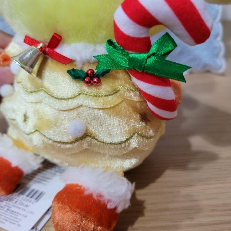 98新百貨三麗鷗Sanrio絕版聖誕節金色布丁狗娃娃帶著鈴鐺拐杖糖-細節圖7