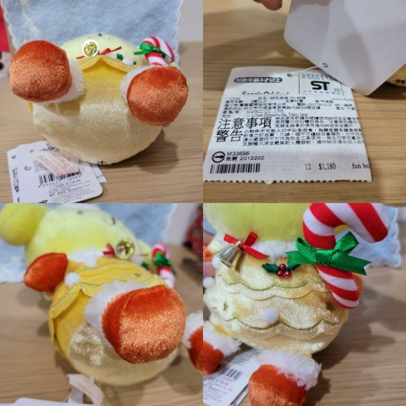 98新百貨三麗鷗Sanrio絕版聖誕節金色布丁狗娃娃帶著鈴鐺拐杖糖-細節圖8