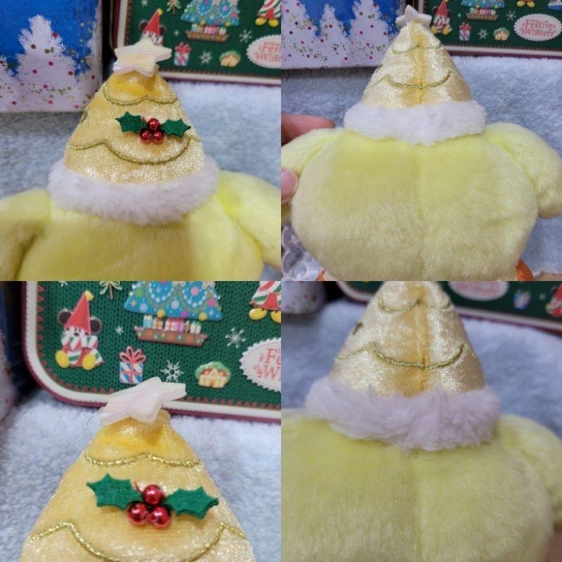 98新百貨三麗鷗Sanrio絕版聖誕節金色布丁狗娃娃帶著鈴鐺拐杖糖-細節圖9