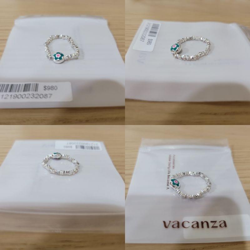 全新Vacanza純銀玫瑰金色立體蝴蝶結戒指與純銀滴釉粉綠小花朵銀色戒指與雙色金銀色結合愛心合金項鍊-細節圖4