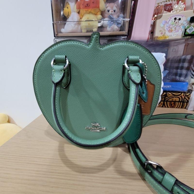 全新Coach綠色小方與立體造型蘋果斜背包包側背包-細節圖8