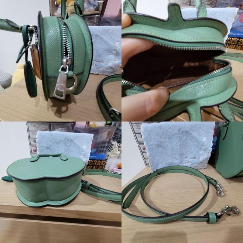 全新Coach綠色小方與立體造型蘋果斜背包包側背包-細節圖9