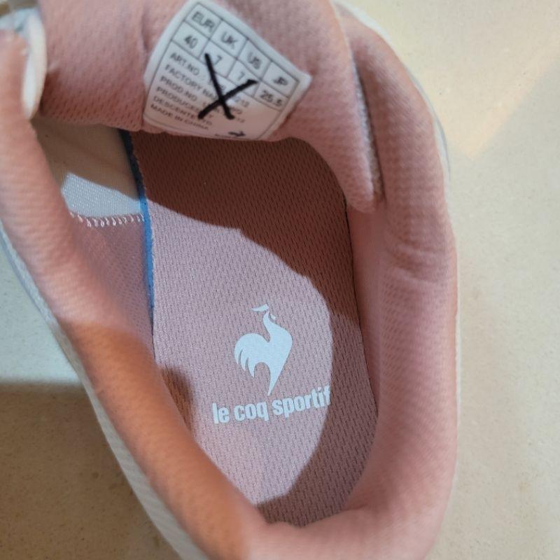 95新Le coq sportif 公雞牌白粉色運動慢跑鞋大尺碼40號25cm-細節圖5