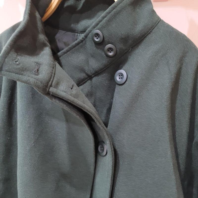 全新Olive des olive 墨綠色A line中長版大衣SML都可穿-細節圖7