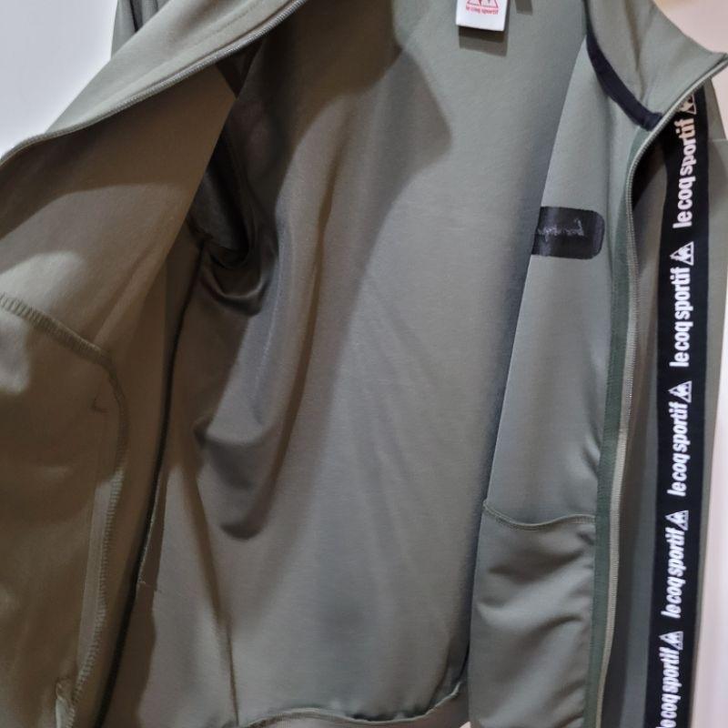 99新L號le coq  sportif 墨綠色公雞運動休閒外套吸濕排汗-細節圖5