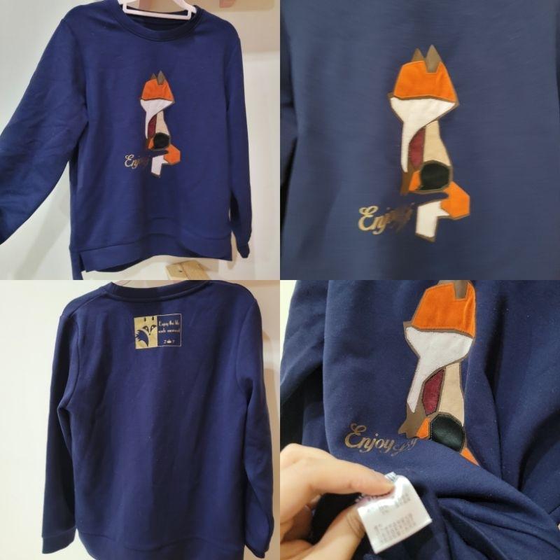 9成新女士 Le coq sportif  9成新寶利生藍色可愛狐狸 全新so dear灰色 L號長袖運動冬季上衣-細節圖4