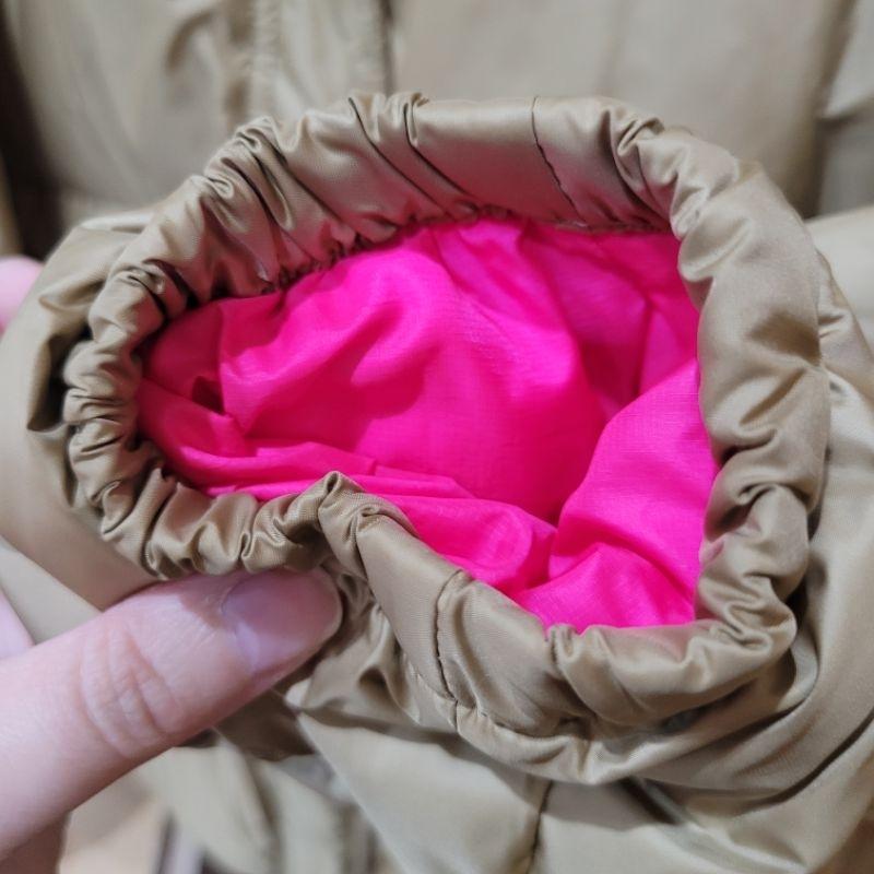 9成新尺寸3L 故意買大 Munsingwear 科技保暖up 企鵝牌咖啡色內裡桃紅亮紅螢光色羽絨保暖外套-細節圖6