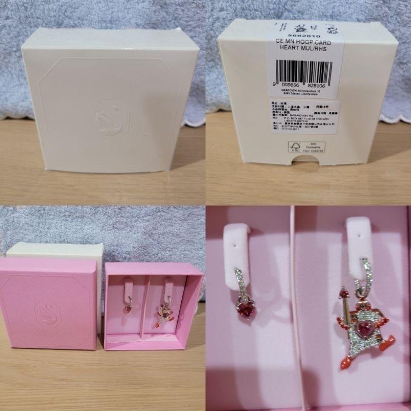 全新Coach 專櫃款金色奶昔飲料杯奶茶粉色耳環與Swarovski AliceinWonderland撲克牌水滴形耳環-細節圖6