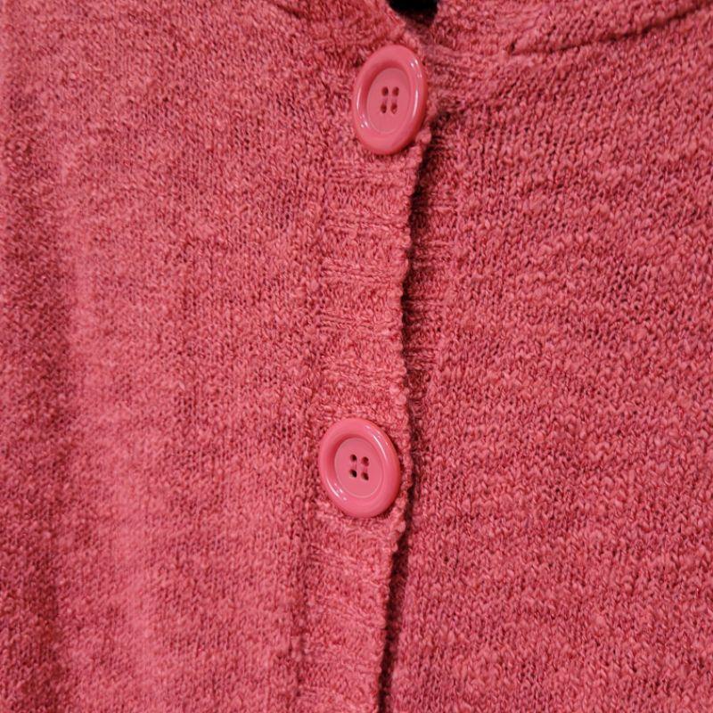85新日本專櫃angel rose莓紅色M號中長版編紅蔥線針織外套-細節圖5
