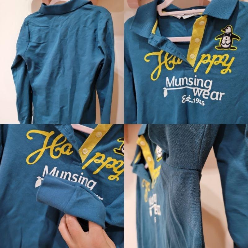 Munsingwear企鵝牌日本製9成新橘色95新粉色八成新綠色 98新felix Buhler台灣製撲克牌M號長袖上衣-細節圖3