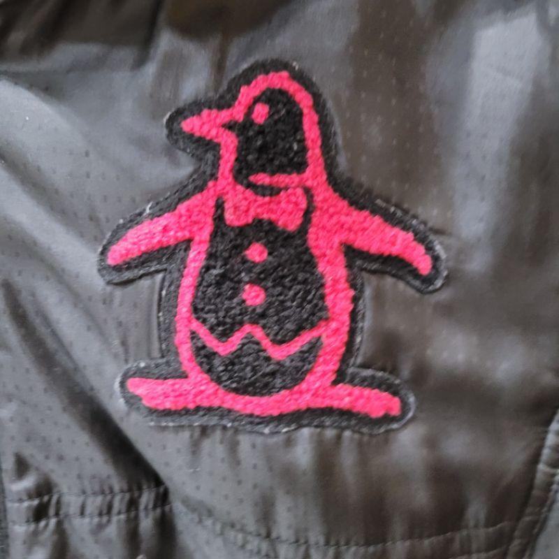 85新munsingwear 企鵝牌 黑色內裡桃紅外套 L號-細節圖4
