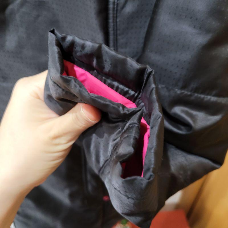 85新munsingwear 企鵝牌 黑色內裡桃紅外套 L號-細節圖8