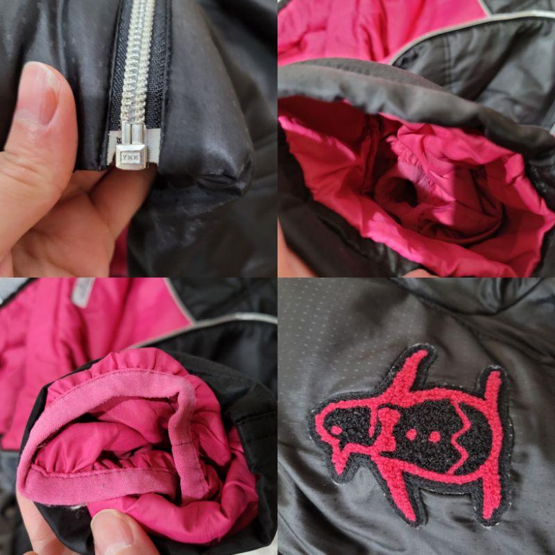 85新munsingwear 企鵝牌 黑色內裡桃紅外套 L號-細節圖9