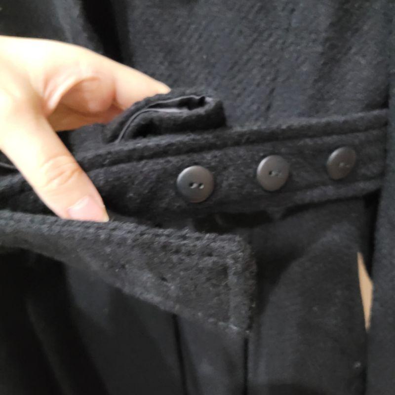 八成新日牌RF黑色高腰A line大衣外套版型漂亮修身-細節圖4