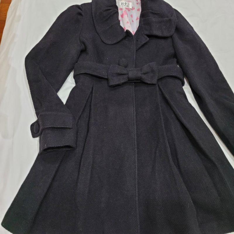 八成新日牌RF黑色高腰A line大衣外套版型漂亮修身-細節圖7