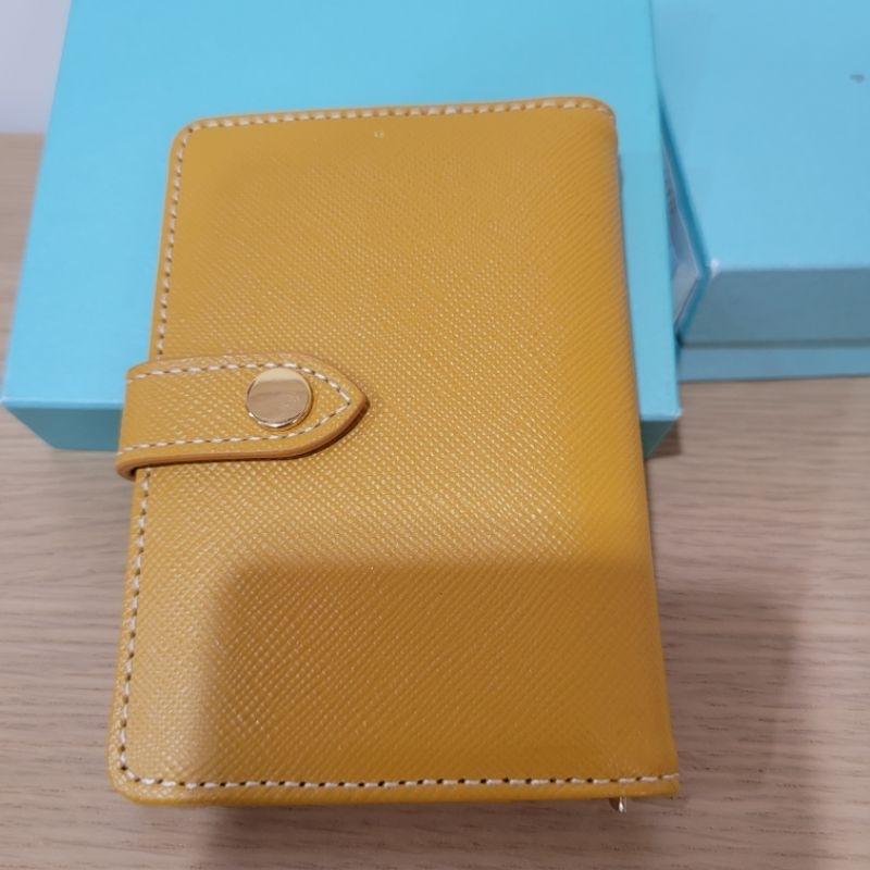 99新Samantha Thavasa petit  choice 清秀鑽石小花真皮牛皮皮夾粉色短夾與太陽橘色亮麗卡夾-細節圖8