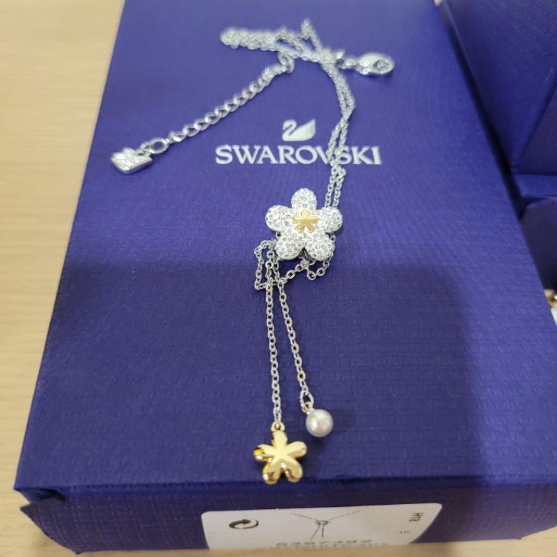 Swarovski dance跳舞水晶四葉草項鍊玫瑰金色與躍動白色小熊 星星銀色手鍊 白色小花Y字型長鏈可自行調整長度-細節圖3