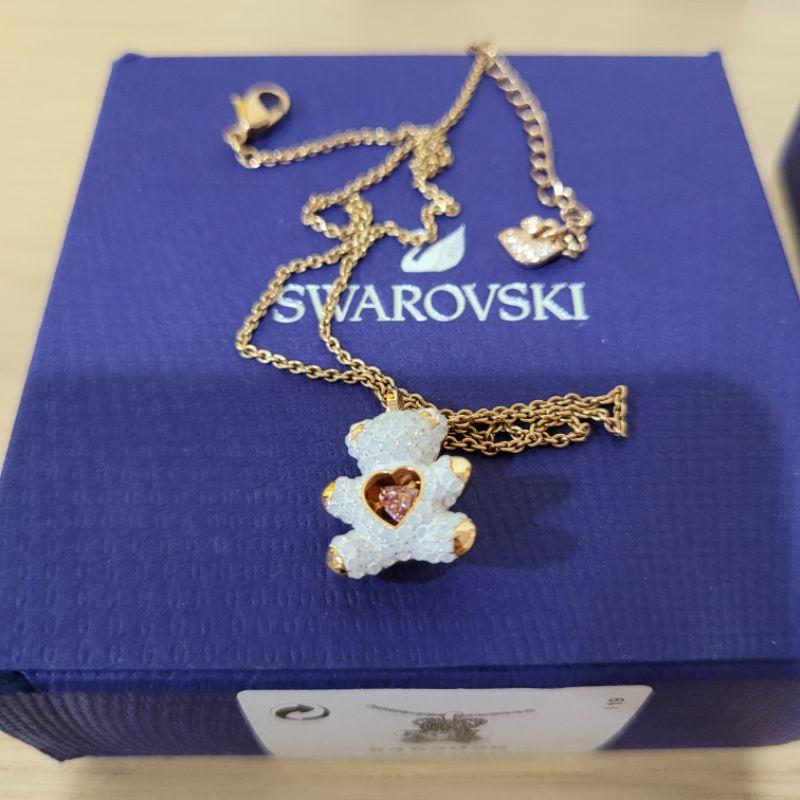 Swarovski dance跳舞水晶四葉草項鍊玫瑰金色與躍動白色小熊 星星銀色手鍊 白色小花Y字型長鏈可自行調整長度-細節圖6