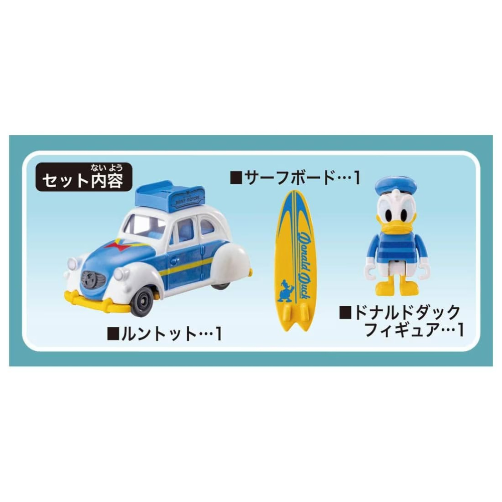 【現貨】TOMICA 迪士尼 DT179 唐老鴨衝浪旅行車-附人偶 TM91553-細節圖7