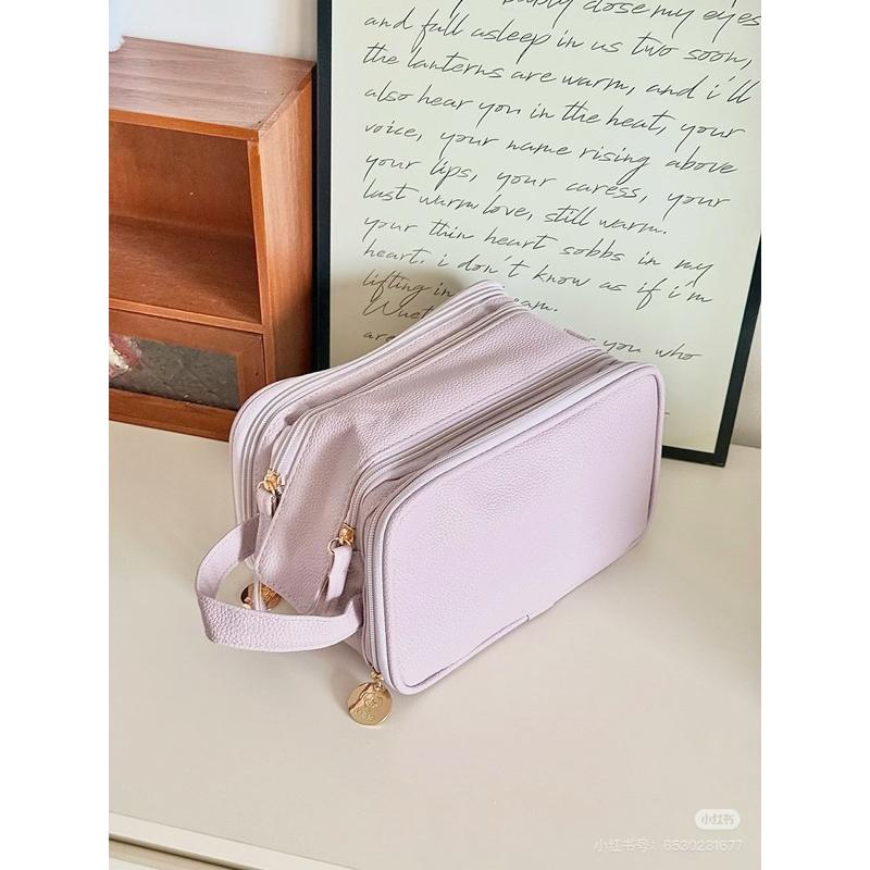 新品現貨｜官方授權🏆郭小妞奶芋紫灰雙層提手化妝包👝超大容量！-細節圖3