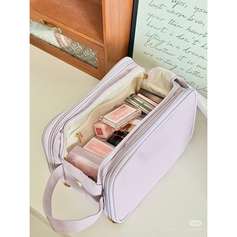 新品現貨｜官方授權🏆郭小妞奶芋紫灰雙層提手化妝包👝超大容量！-細節圖4
