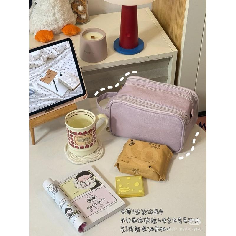 新品現貨｜官方授權🏆郭小妞奶芋紫灰雙層提手化妝包👝超大容量！-細節圖8