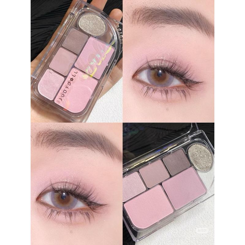 新品現貨｜𝙅𝙪𝙙𝙮𝙙𝙤𝙡𝙡橘朵精巧六色眼影盤🥨淡顏系天花板😻-細節圖3