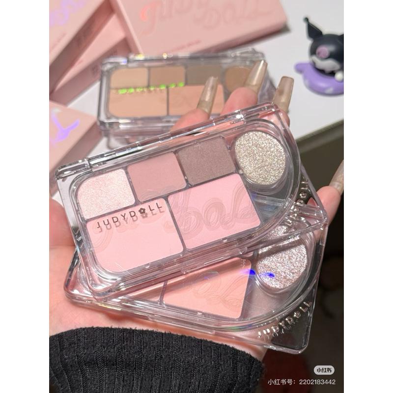 新品現貨｜𝙅𝙪𝙙𝙮𝙙𝙤𝙡𝙡橘朵精巧六色眼影盤🥨淡顏系天花板😻-細節圖4