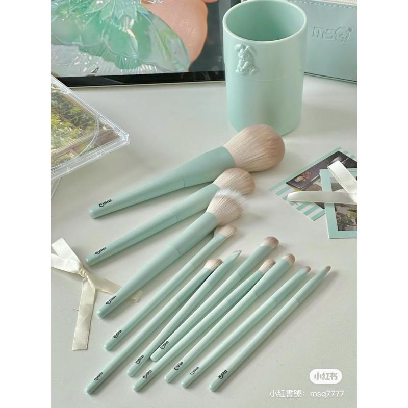 新品現貨｜超美化妝刷‪‪‪‪.ᐟ.ᐟ 𝙈𝙎𝙌 魅絲蔻11隻青雲化妝刷套刷☁️送收納包、收納桶💗-細節圖5
