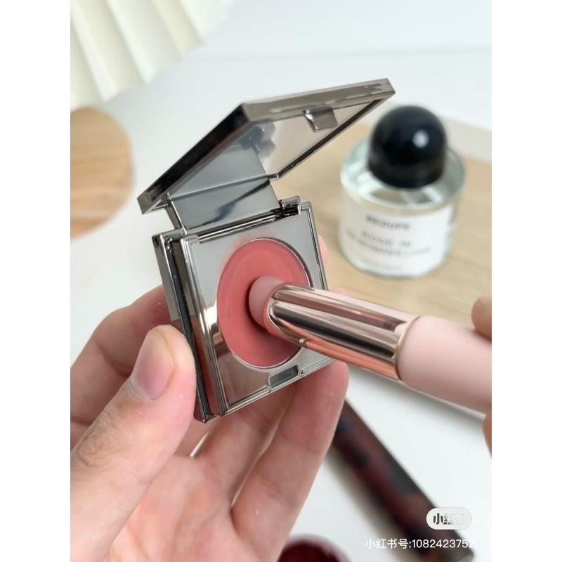 新品現貨｜送防塵蓋！圓頭硅膠木柄唇刷🤍超Q刷頭不吃妝😻美甲拍拍刷💅🏻-細節圖5