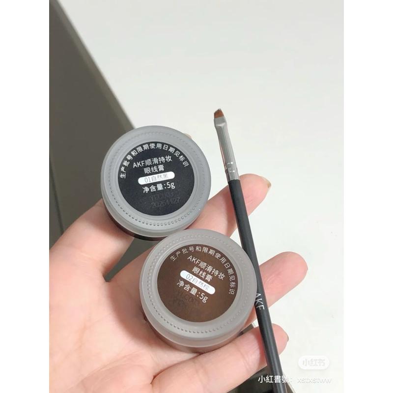 新品現貨｜買一送一送眼線刷‪‪‪‪.ᐟ.ᐟ 𝘼𝙆𝙁 順滑持妝眼線膏☁️防水防汗還防蹭‪‪‪‪🔥超大容量一罐整整5g😻-細節圖6